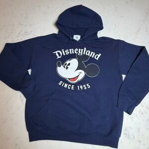Disney Disneyland Mickey Mouse Hoodie Mens Medium Navy Blue Excellent Graphic